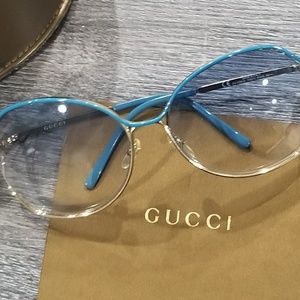 Gucci Blue and Gold Sunglasses
